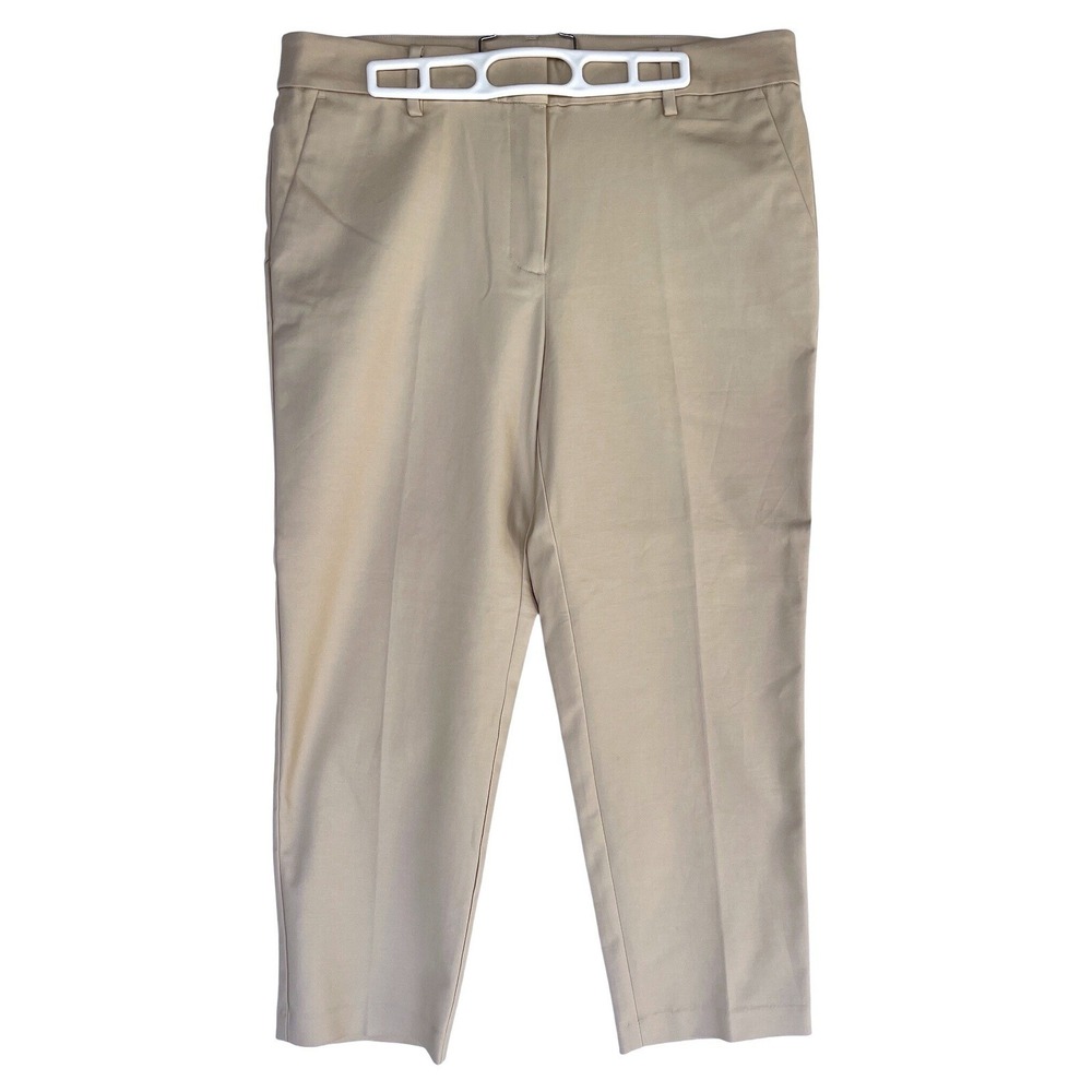 Loft Curvy The Riviera Slim Pants Womens 12 Tan Khaki Chino Trousers Workwear
